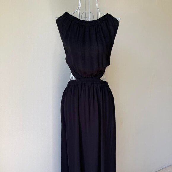 Aritzia Wilfred Pascale Open Back Tie Maxi Dress Black Size Medium - Picture 5 of 8